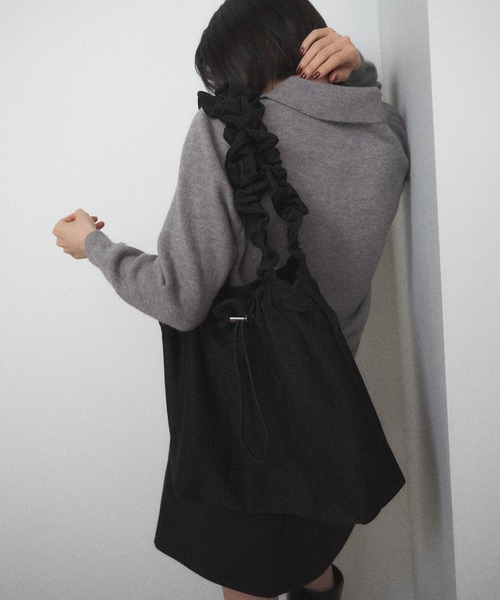 ハンドメイドꕤ︎︎控えめフリルのトートバッグ mermaid white