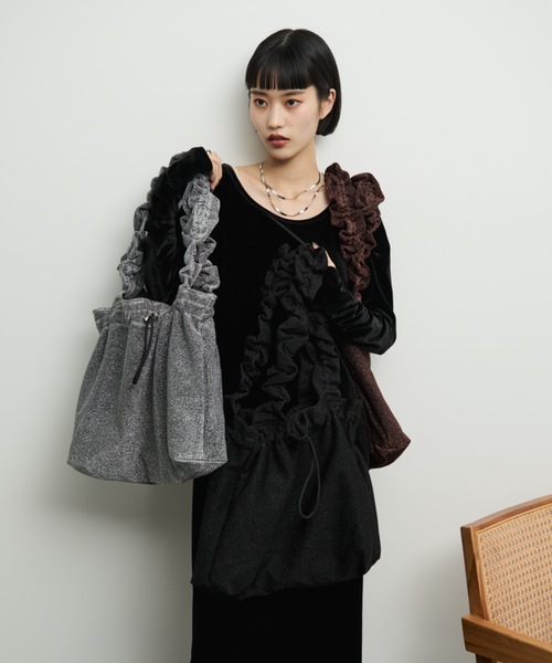 ラメフリルハンドルトート（トートバッグ）｜Shelly island（シェリー