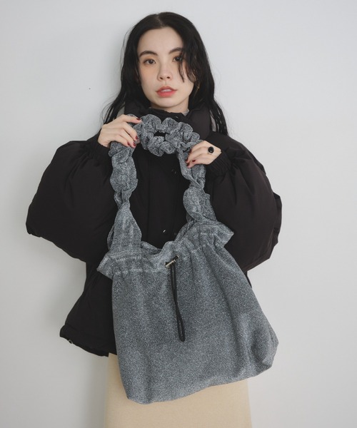 ハンドメイド♡♡ゆらりんシェルのフリルツイン♡♡ ラメフリルハンドルトート（トートバッグ）｜Shelly island（シェリー