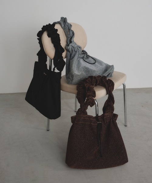 A4サイズ収納可】ラメフリルハンドルトート（トートバッグ）｜Shelly