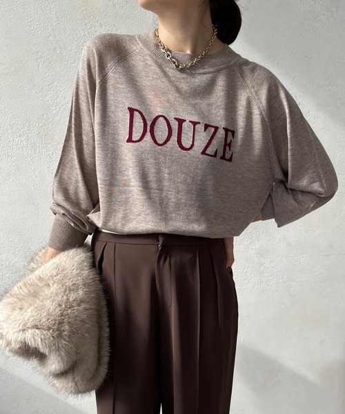 【セール】【WEB限定】DOUZE インターシャロゴニット（ニット/セーター）｜DouDou（ドゥドゥ） 6,389円
