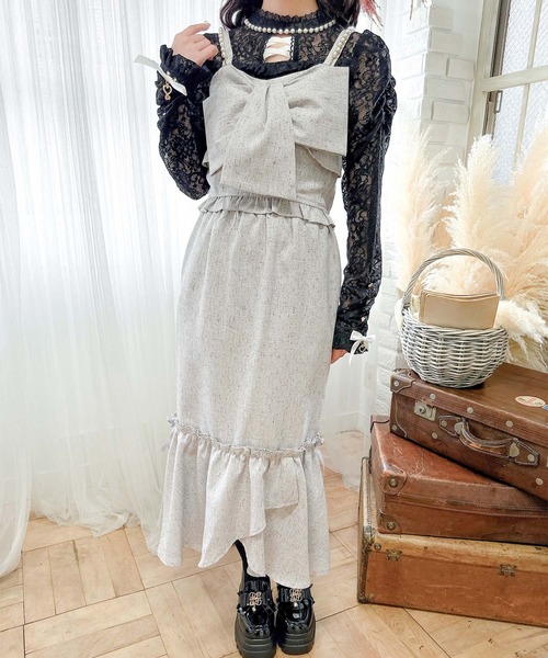 couture BY ROJITA(クチュールバイロジータ)の「サイドリボン付きツイードマーメイドスカート(スカート・レディース・ホワイト/ブラック/グレー・FREE)」の1枚目の写真