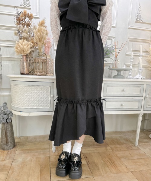 couture BY ROJITA(クチュールバイロジータ)の「サイドリボン付きツイードマーメイドスカート(スカート・レディース・ホワイト/ブラック/グレー・FREE)」の3枚目の写真