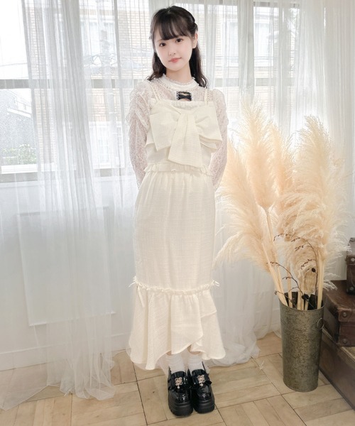 couture BY ROJITA(クチュールバイロジータ)の「サイドリボン付きツイードマーメイドスカート(スカート・レディース・ホワイト/ブラック/グレー・FREE)」の14枚目の写真