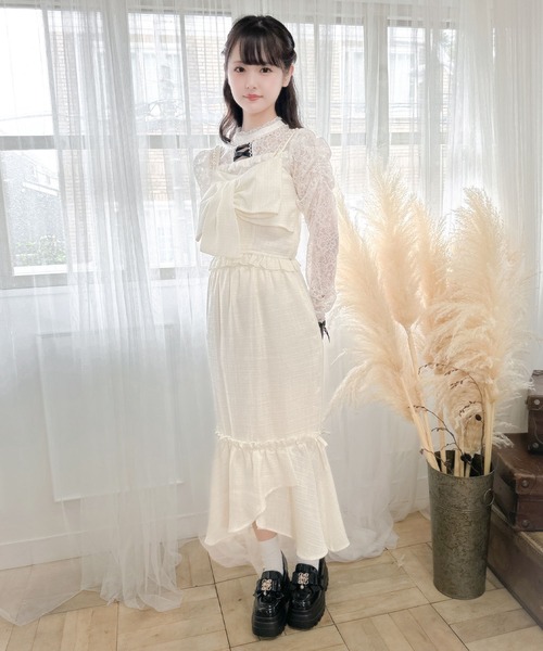 couture BY ROJITA(クチュールバイロジータ)の「サイドリボン付きツイードマーメイドスカート(スカート・レディース・ホワイト/ブラック/グレー・FREE)」の15枚目の写真