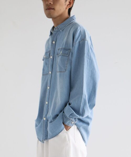 CRAFT STANDARD BOUTIQUE(クラフトスタンダードブティック)の「デニムワークシャツ(シャツ/ブラウス・メンズ・ライトインディゴブルー/ダークインディゴブルー・M/L/XL)」の19枚目の写真