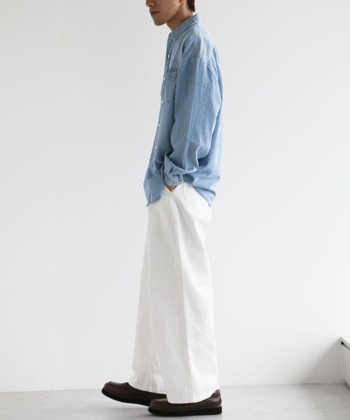 CRAFT STANDARD BOUTIQUE(クラフトスタンダードブティック)の「デニムワークシャツ(シャツ/ブラウス・メンズ・ライトインディゴブルー/ダークインディゴブルー・M/L/XL)」の7枚目の写真