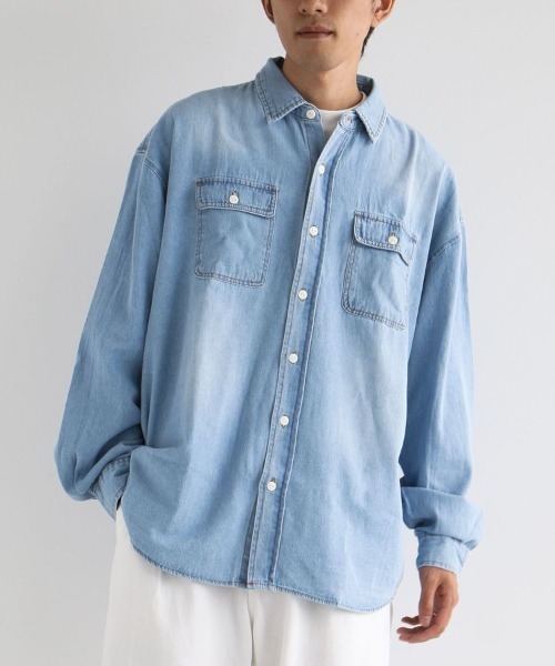 CRAFT STANDARD BOUTIQUE(クラフトスタンダードブティック)の「デニムワークシャツ(シャツ/ブラウス・メンズ・ライトインディゴブルー/ダークインディゴブルー・M/L/XL)」の15枚目の写真