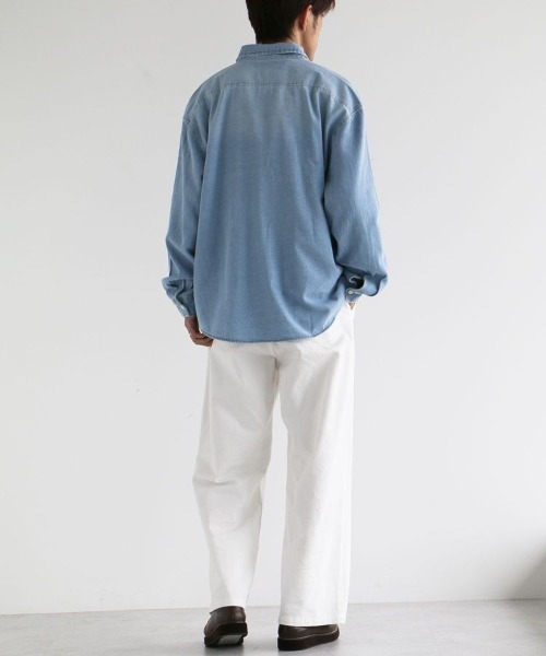CRAFT STANDARD BOUTIQUE(クラフトスタンダードブティック)の「デニムワークシャツ(シャツ/ブラウス・メンズ・ライトインディゴブルー/ダークインディゴブルー・M/L/XL)」の8枚目の写真