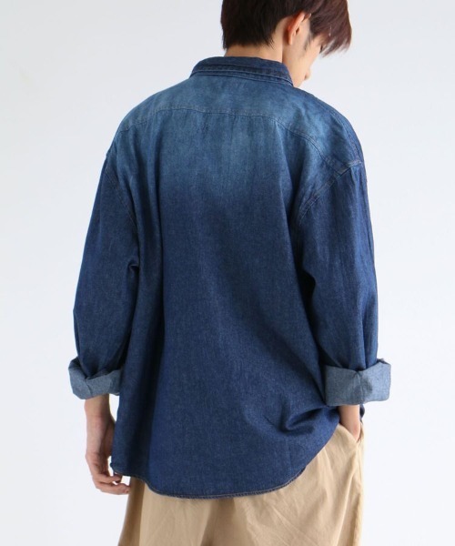 CRAFT STANDARD BOUTIQUE(クラフトスタンダードブティック)の「デニムワークシャツ(シャツ/ブラウス・メンズ・ライトインディゴブルー/ダークインディゴブルー・M/L/XL)」の10枚目の写真