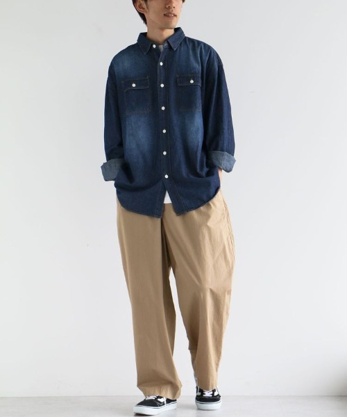 CRAFT STANDARD BOUTIQUE(クラフトスタンダードブティック)の「デニムワークシャツ(シャツ/ブラウス・メンズ・ライトインディゴブルー/ダークインディゴブルー・M/L/XL)」の11枚目の写真