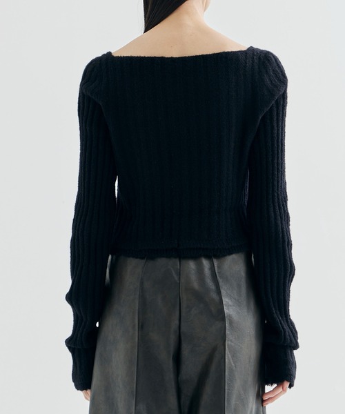 AKANE UTSUNOMIYA（アカネウツノミヤ）の「【AKANE UTSUNOMIYA/アカネウツノミヤ】WAN-FK09-1003/クロップドカーディガン（カーディガン/ボレロ・レディース・パープル/ブラック/グレー・FREE）」の8枚目の写真