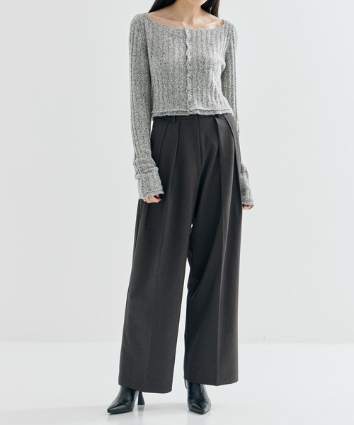 AKANE UTSUNOMIYA（アカネウツノミヤ）の「【AKANE UTSUNOMIYA/アカネウツノミヤ】WAN-FK09-1003/クロップドカーディガン（カーディガン/ボレロ・レディース・パープル/ブラック/グレー・FREE）」の15枚目の写真