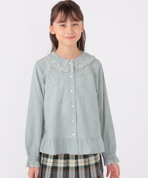 【セール】SHIPS KIDS:140～150cm / 刺繍 カラー ブラウス（シャツ/ブラウス）｜SHIPS（シップス）