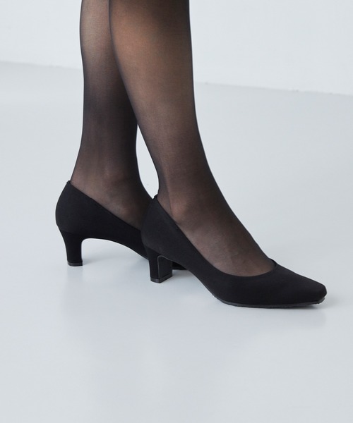 スクエアトゥ 5.5cmヒール 整うパンプス（パンプス）｜welleg（ウェレッグ）