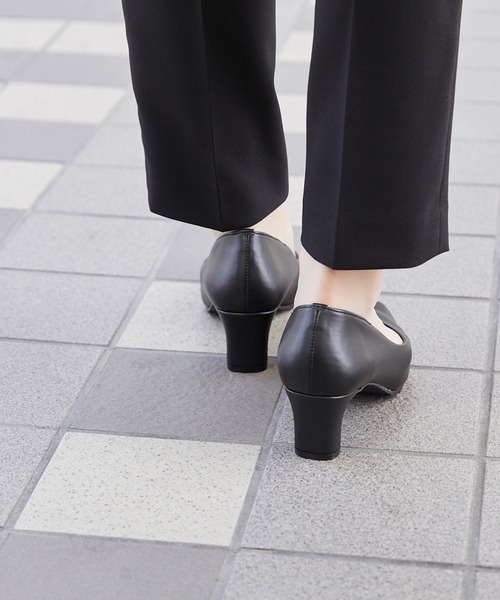 スクエアトゥ 5.5cmヒール 整うパンプス（パンプス）｜welleg（ウェレッグ）