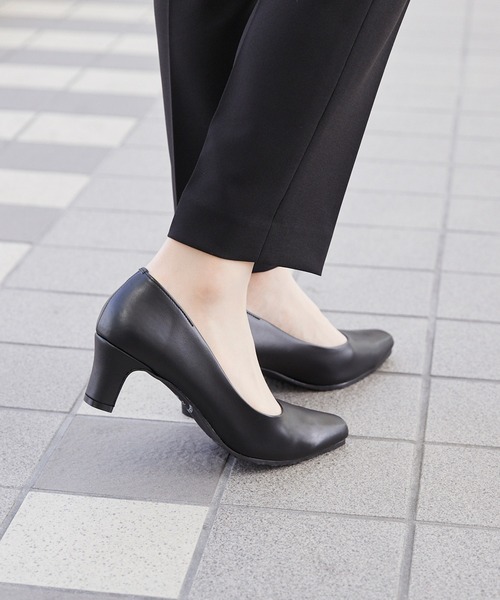 スクエアトゥ 5.5cmヒール 整うパンプス（パンプス）｜welleg（ウェレッグ）