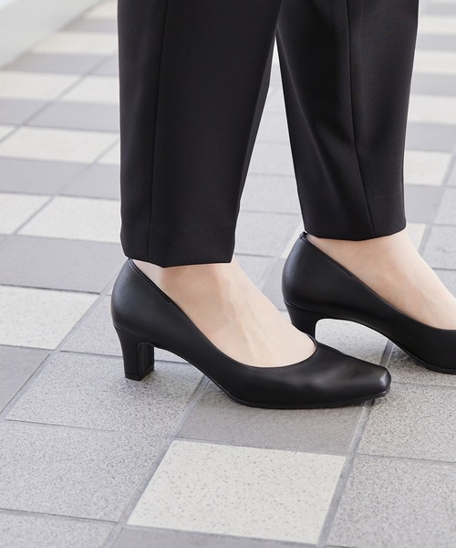スクエアトゥ 5.5cmヒール 整うパンプス（パンプス）｜welleg（ウェレッグ）