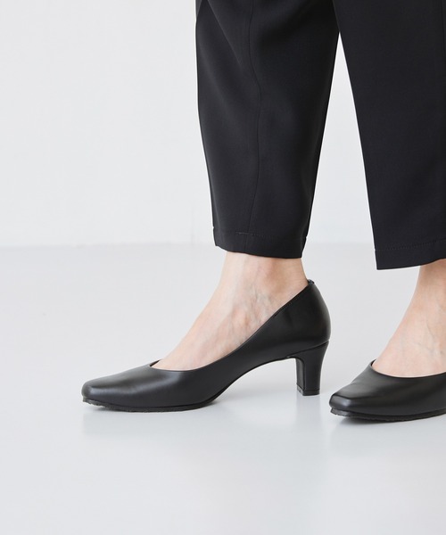 スクエアトゥ 5.5cmヒール 整うパンプス（パンプス）｜welleg（ウェレッグ）