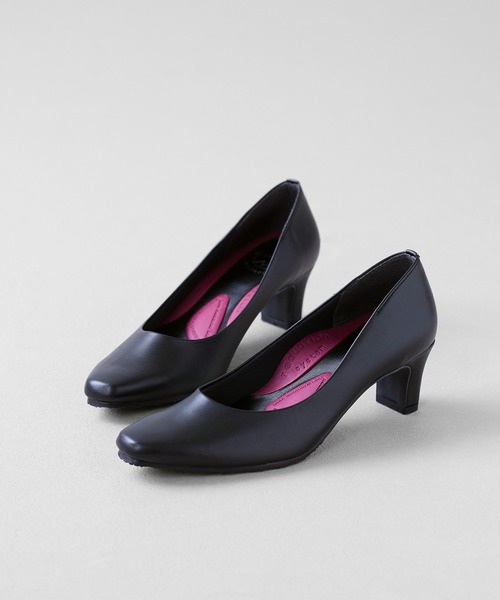 スクエアトゥ 5.5cmヒール 整うパンプス（パンプス）｜welleg（ウェレッグ）