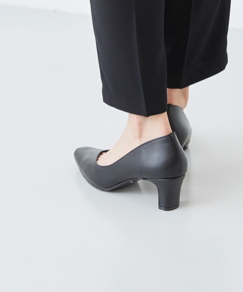 スクエアトゥ 5.5cmヒール 整うパンプス（パンプス）｜welleg（ウェレッグ）