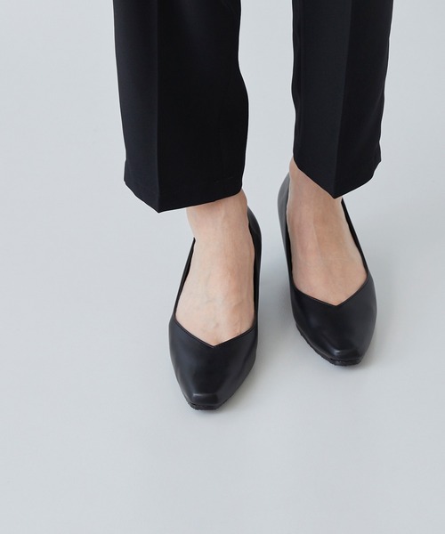 スクエアトゥ 5.5cmヒール 整うパンプス（パンプス）｜welleg（ウェレッグ）