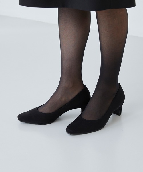 スクエアトゥ 5.5cmヒール 整うパンプス（パンプス）｜welleg（ウェレッグ）