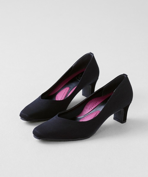 スクエアトゥ 5.5cmヒール 整うパンプス（パンプス）｜welleg（ウェレッグ）