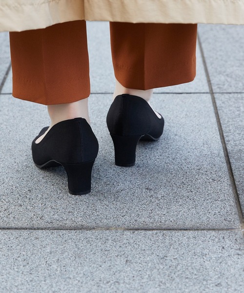 スクエアトゥ 5.5cmヒール 整うパンプス（パンプス）｜welleg（ウェレッグ）