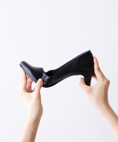 スクエアトゥ 5.5cmヒール 整うパンプス（パンプス）｜welleg（ウェレッグ）