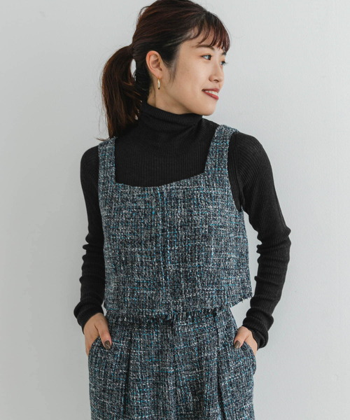 F by ROSSO(エフバイロッソ)の「F by ROSSO ウォッシャブルシアーリブタートルニット(ニット/セーター・レディース・ブルー/チャコールグレー/イエロー/ライトグレー/ピンク・FREE)」の2枚目の写真