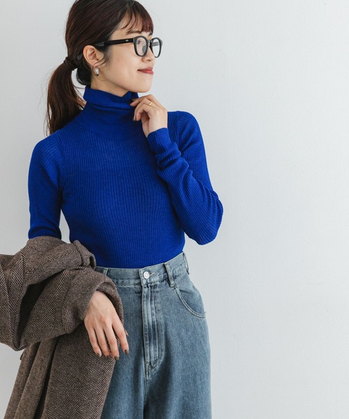 F by ROSSO(エフバイロッソ)の「F by ROSSO ウォッシャブルシアーリブタートルニット(ニット/セーター・レディース・ブルー/チャコールグレー/イエロー/ライトグレー/ピンク・FREE)」の18枚目の写真