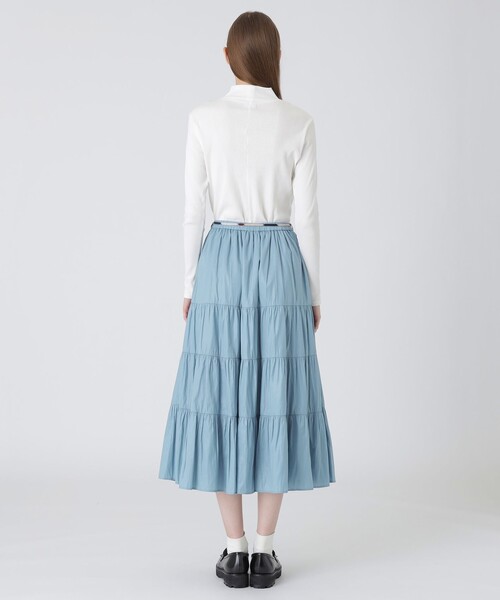 BLUE LABEL CRESTBRIDGE（ブルーレーベルクレストブリッジ）の「ブラングロッシーティアードスカート（スカート・レディース・ライトブルー/ダークネイビー/オレンジ・38/36）」の6枚目の写真