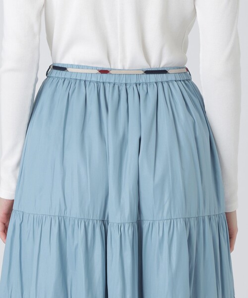 BLUE LABEL CRESTBRIDGE（ブルーレーベルクレストブリッジ）の「ブラングロッシーティアードスカート（スカート・レディース・ライトブルー/ダークネイビー/オレンジ・38/36）」の9枚目の写真