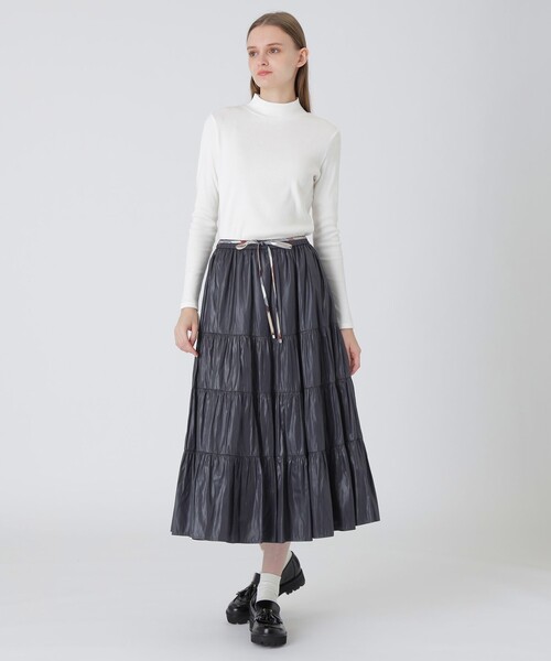 BLUE LABEL CRESTBRIDGE（ブルーレーベルクレストブリッジ）の「ブラングロッシーティアードスカート（スカート・レディース・ライトブルー/ダークネイビー/オレンジ・38/36）」の11枚目の写真