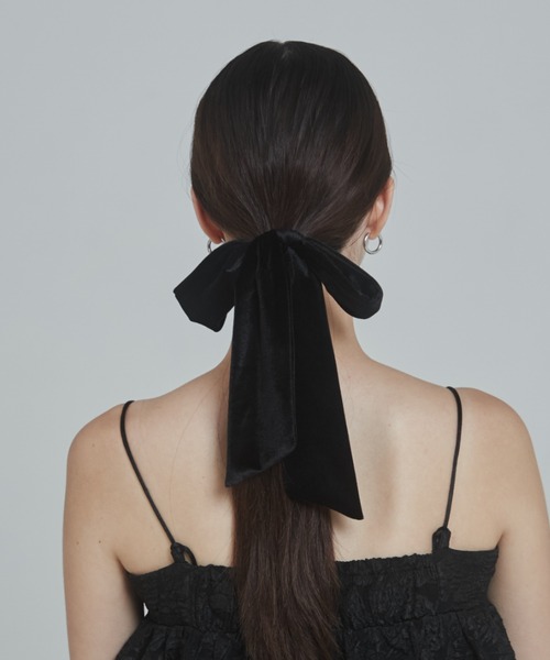 ciite'（シーテ）の「フレンチベロアリボン / シュシュ & リボンセット（シュシュ・レディース・ホワイト/ブラック/ピンク/カーキ/グレー/イエロー/ベージュ/ブルー/グリーン/レッド・FREE）」の13枚目の写真