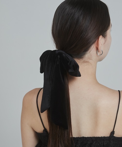 ciite'（シーテ）の「フレンチベロアリボン / シュシュ & リボンセット（シュシュ・レディース・ホワイト/ブラック/ピンク/カーキ/グレー/イエロー/ベージュ/ブルー/グリーン/レッド・FREE）」の15枚目の写真