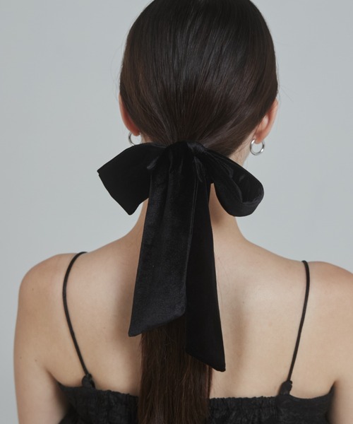 ciite'（シーテ）の「フレンチベロアリボン / シュシュ & リボンセット（シュシュ・レディース・ホワイト/ブラック/ピンク/カーキ/グレー/イエロー/ベージュ/ブルー/グリーン/レッド・FREE）」の16枚目の写真