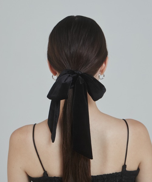 ciite'（シーテ）の「フレンチベロアリボン / シュシュ & リボンセット（シュシュ・レディース・ホワイト/ブラック/ピンク/カーキ/グレー/イエロー/ベージュ/ブルー/グリーン/レッド・FREE）」の19枚目の写真