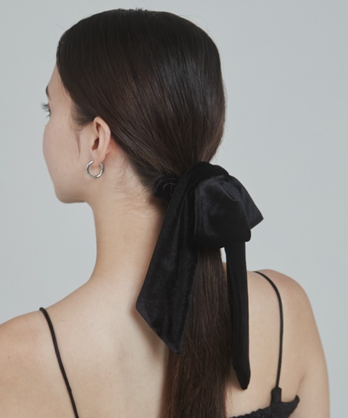 ciite'（シーテ）の「フレンチベロアリボン / シュシュ & リボンセット（シュシュ・レディース・ホワイト/ブラック/ピンク/カーキ/グレー/イエロー/ベージュ/ブルー/グリーン/レッド・FREE）」の21枚目の写真