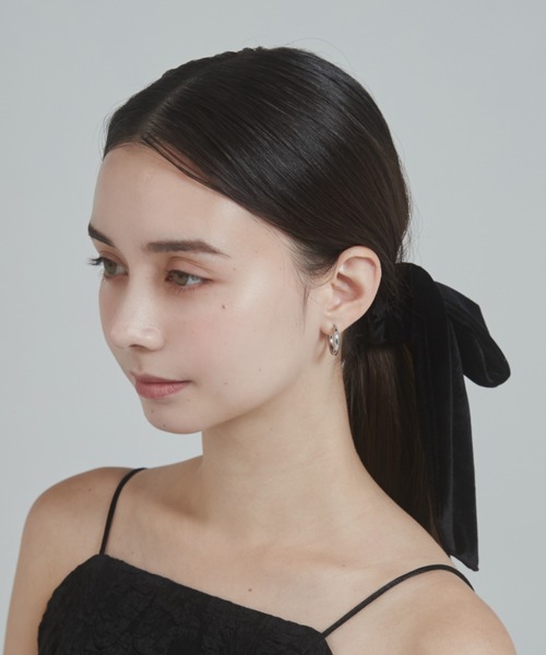 ciite'（シーテ）の「フレンチベロアリボン / シュシュ & リボンセット（シュシュ・レディース・ホワイト/ブラック/ピンク/カーキ/グレー/イエロー/ベージュ/ブルー/グリーン/レッド・FREE）」の11枚目の写真