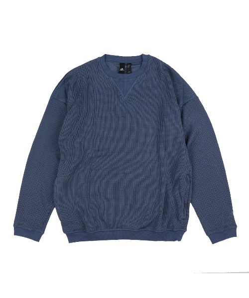 adidas（アディダス）の「【別注】アディダス adidas エッセンシャル レギュラーフィット クォーター ニットスウェットシャツ 限定コラボ（スウェット・メンズ・ブラック/グリーン/ネイビー・S/M/L/LL/3L）」の3枚目の写真