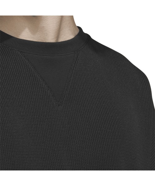 adidas（アディダス）の「【別注】アディダス adidas エッセンシャル レギュラーフィット クォーター ニットスウェットシャツ 限定コラボ（スウェット・メンズ・ブラック/グリーン/ネイビー・S/M/L/LL/3L）」の14枚目の写真