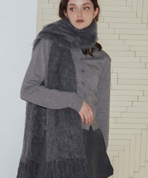 モヘアタッチシャギーボリュームフリンジカラーマフラー（マフラー