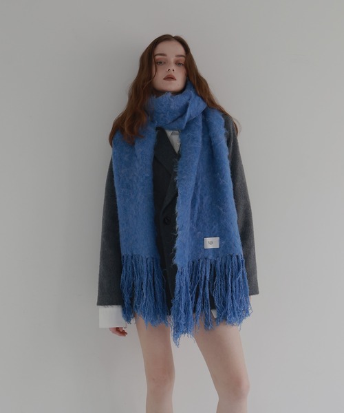 【るりゆり様】未使用✨希少 タグ付 エシャルプ・シャーリング ダーリン マフラー モヘアタッチシャギーボリュームフリンジカラーマフラー（マフラー