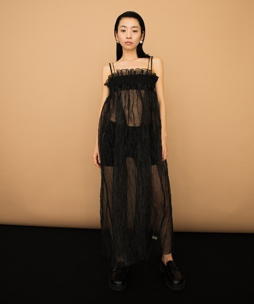 Recycle Organdy Pleats Dress / Beige | leinwande