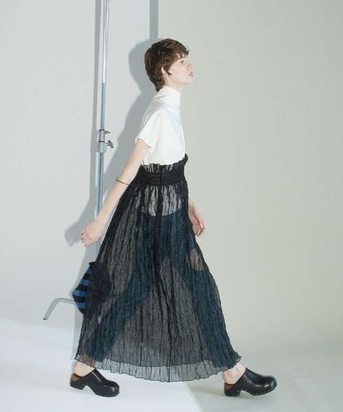 セール】Recycle Organdy Pleats Dress（ドレス）｜leinwande