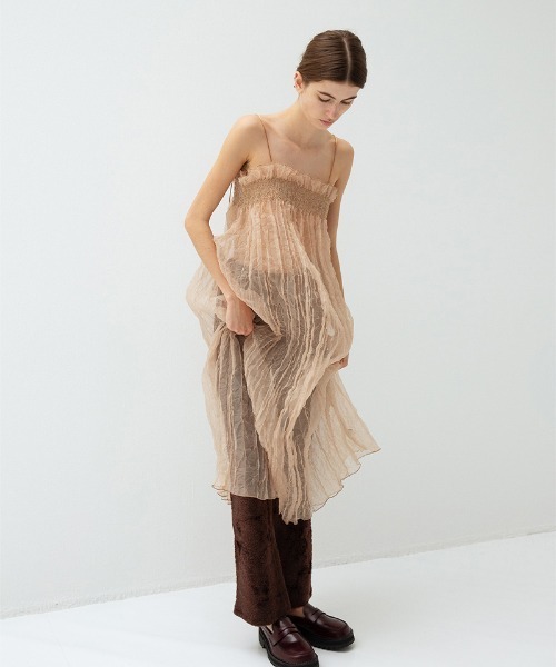 セール】Recycle Organdy Pleats Dress（ドレス）｜leinwande