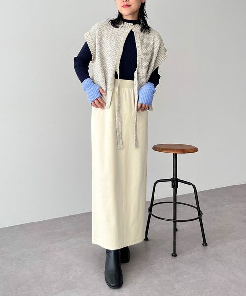 CRAFT STANDARD BOUTIQUE（クラフトスタンダードブティック）の「とてもち配色モックネックリブニットプルオーバー（ニット/セーター・レディース・その他7/グレー/アイボリー/ブラック/ネイビー・FREE）」の9枚目の写真