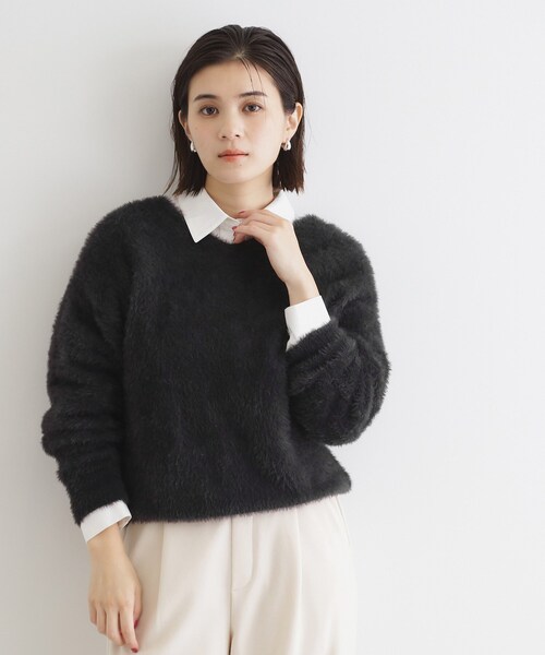 THE SHOP TK （ザ ショップ ティーケー ）の「◆【＠BAILA掲載】【前後2way】フェザーニット/洗える（ニット/セーター・レディース・ボルドー/グリーン/スミクロ/ブラウン系その他/アイボリー/ナチュラル・13/12）」の2枚目の写真